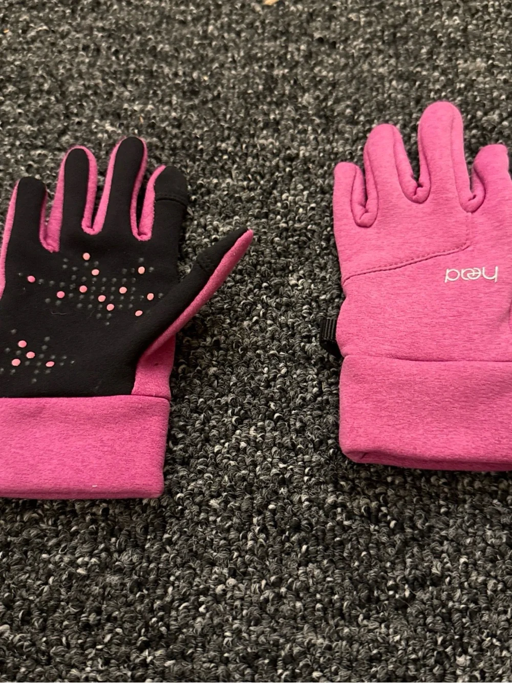 Pink Head Logo Fleece Gloves
